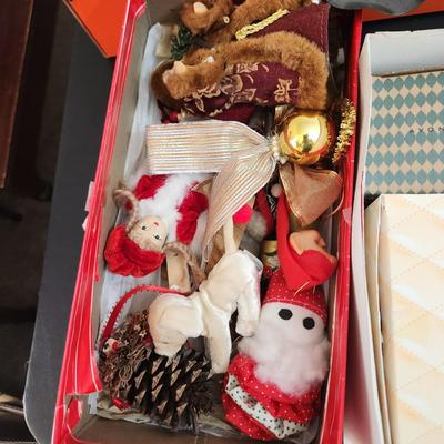 Large Tote filled with Holiday Christmas Decor