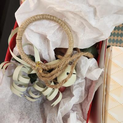 Large Tote filled with Holiday Christmas Decor