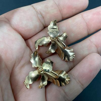 -73- JEWELRY | Bugbee & Niles Orchid Brooch & Post Earrings