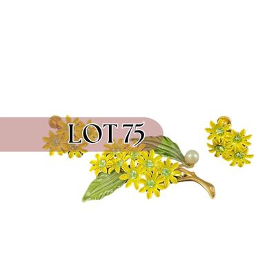 -75- JEWELRY | Daisy Brooch & Post Earrings