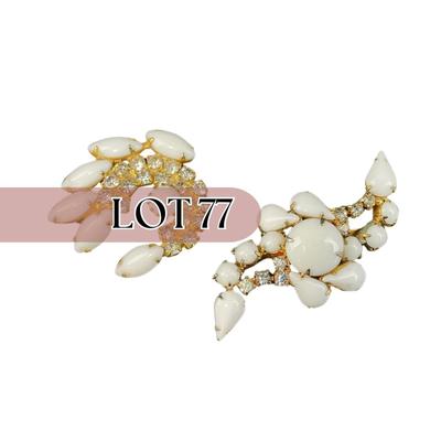 -77- BROOCHES | Milk Glass Pins