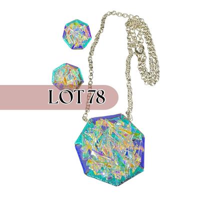 -78- JEWELRY | Dichroic Glass Necklace & Clip Earrings