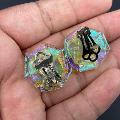 -78- JEWELRY | Dichroic Glass Necklace & Clip Earrings