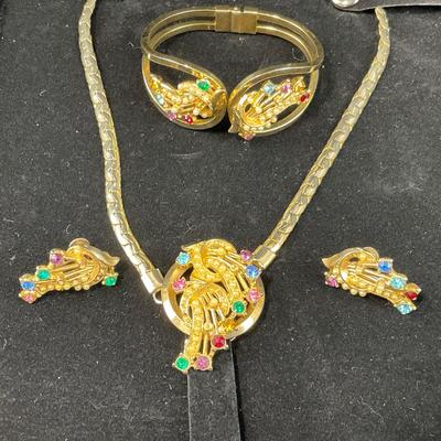 -79- JEWELRY | Oleg Cassini Choker 24KG Plated Set