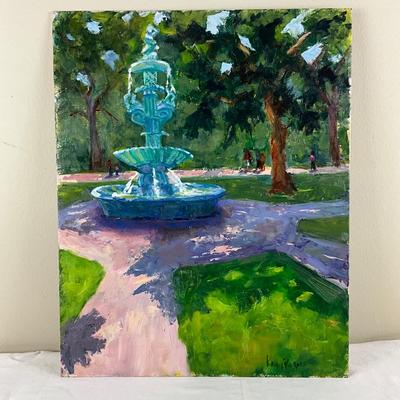132 Original Oil Painting " In the Park" by Kathie Rogers