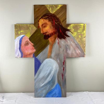 135 Original Oil Painting "8th Station at the Cross" by Kathie Rogers