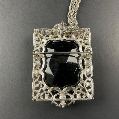 -86- SARAH COVENTRY | Black Stone Pendant, Bracelet, & Earrings Set | Marked