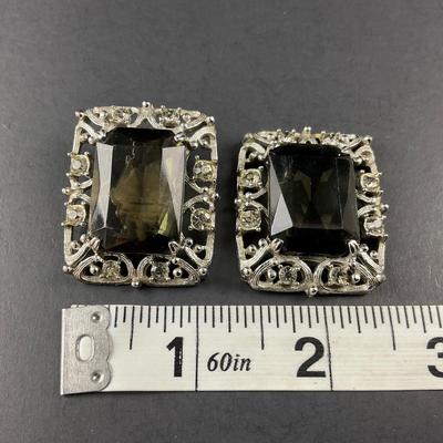 -86- SARAH COVENTRY | Black Stone Pendant, Bracelet, & Earrings Set | Marked