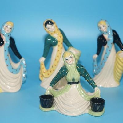 CERAMIC ARTS STUDIO 1942-1956 TRIAD WOMEN VASES TRAID CANDLEHOLDER WOMEN GROUPING