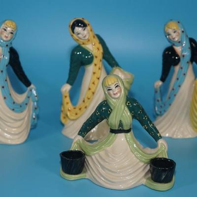 CERAMIC ARTS STUDIO 1942-1956 TRIAD WOMEN VASES TRAID CANDLEHOLDER WOMEN GROUPING