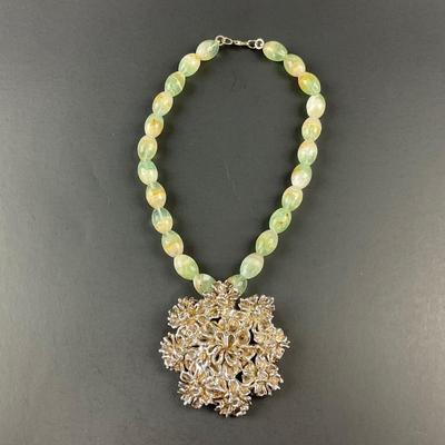 -87- COSTUME JEWELRY | Blue Stone Statement Necklace