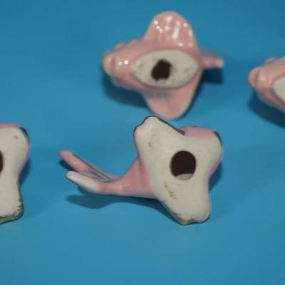 CERAMIC ARTS STUDIO 1942-1956- PINK WIDE TAIL FISH AND SALT & PEPPER SHAKERS