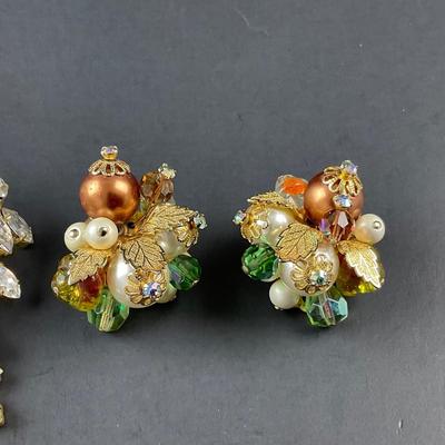 -99- COSTUME JEWELRY | Gold Tone Drop Earrings & Alice Caviness Earrings