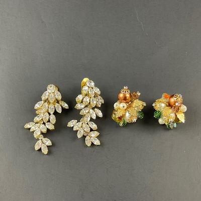 -99- COSTUME JEWELRY | Gold Tone Drop Earrings & Alice Caviness Earrings