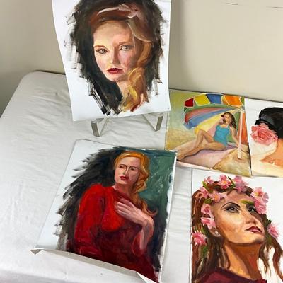 139 Original Oil on Canvas Portrait Paintings by Kathie Rogers
