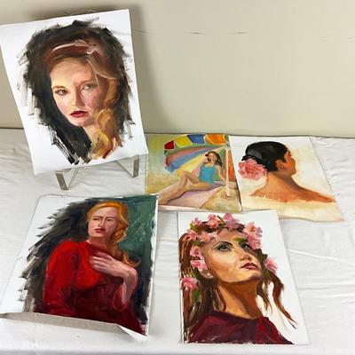 139 Original Oil on Canvas Portrait Paintings by Kathie Rogers
