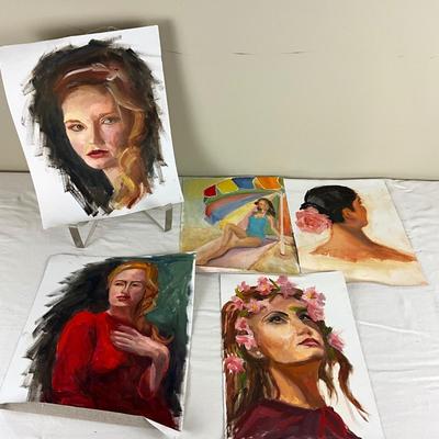 139 Original Oil on Canvas Portrait Paintings by Kathie Rogers