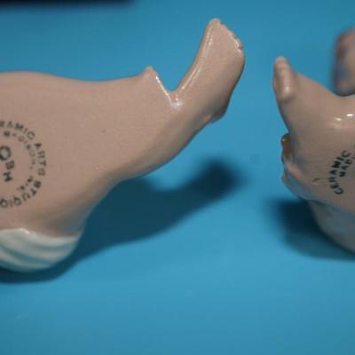 CERAMIC ARTS STUDIO 1942-1956 BABIES "WILLY," "WALLY", "WINNEY", & "WOODY" /ALSO ONE UNPAINTED.