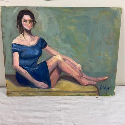 143 Original Acrylic Painting "Lady in Blue" by Kathie Rogers