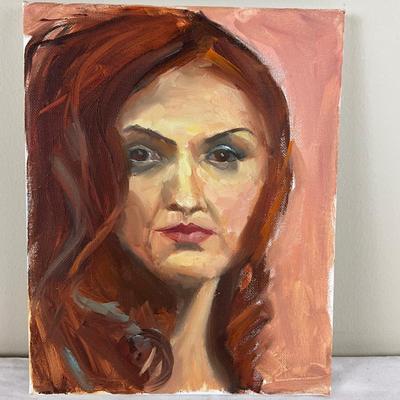 144 Original Painting Portrait of Red Hair Woman by Kathie Rogers