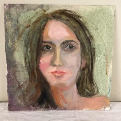 145 Original Oil Painting Portrait Girl with Brown Hair by Kathie Rogers