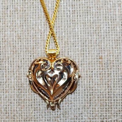 Large Deep Red HEART Stone PENDANT (1" x 1") with Accents on a Gold Tone ADJUSTABLE Necklace Chain 15"-17" L