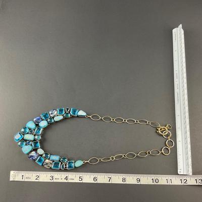 -108- SILVER | Miscellaneous Blue Stone & 925 Sterling | Marked