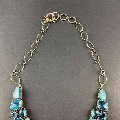 -108- SILVER | Miscellaneous Blue Stone & 925 Sterling | Marked