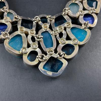 -108- SILVER | Miscellaneous Blue Stone & 925 Sterling | Marked