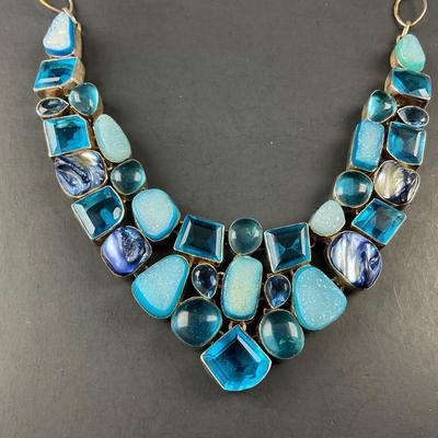 -108- SILVER | Miscellaneous Blue Stone & 925 Sterling | Marked