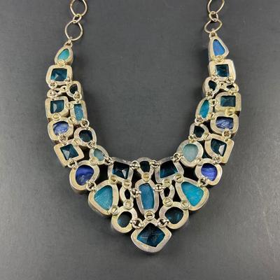 -108- SILVER | Miscellaneous Blue Stone & 925 Sterling | Marked