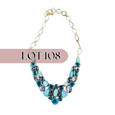 -108- SILVER | Miscellaneous Blue Stone & 925 Sterling | Marked