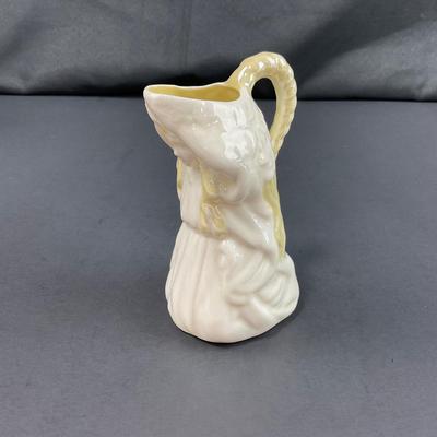 -115- BELLEEK | Maiden Kneeling Small Pitcher | 4th Mark