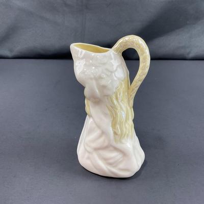 -115- BELLEEK | Maiden Kneeling Small Pitcher | 4th Mark
