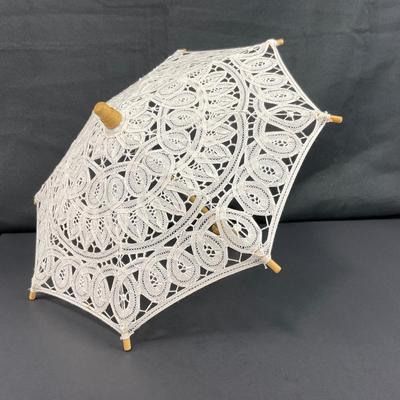 -116- DECORATIVE | Mini White Lace Parasol