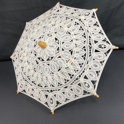 -116- DECORATIVE | Mini White Lace Parasol