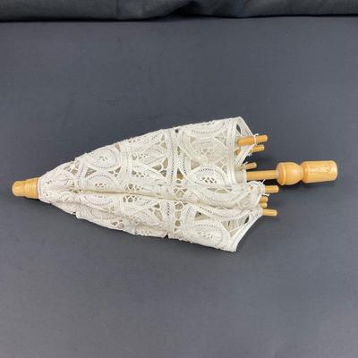 -116- DECORATIVE | Mini White Lace Parasol