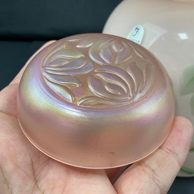 -129- FENTON | Hand Painted Camellia Pink & White Cased Ginger Jar | Marked