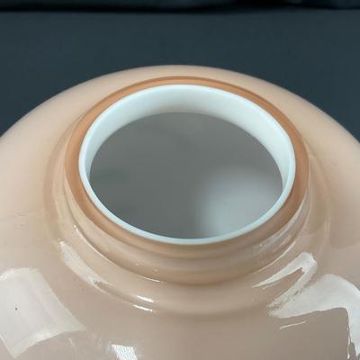 -129- FENTON | Hand Painted Camellia Pink & White Cased Ginger Jar | Marked