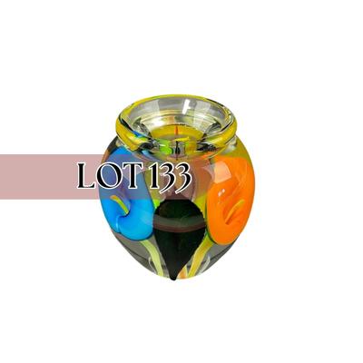 -133- GLASSWARE | Scott Bayless Calla Lily Paperweight Vase | Signed