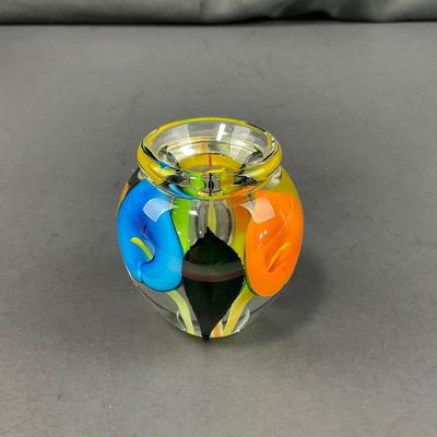 -133- GLASSWARE | Scott Bayless Calla Lily Paperweight Vase | Signed