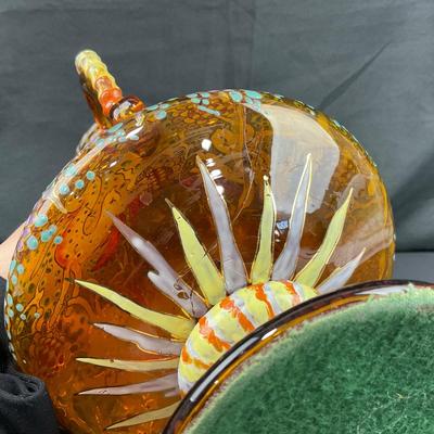-137- GLASSWARE | Colorful Antique Bohemian Moser Pitcher