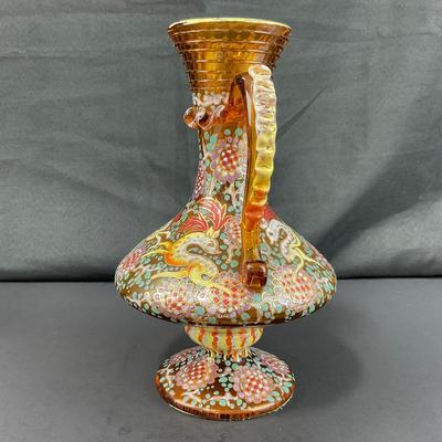 -137- GLASSWARE | Colorful Antique Bohemian Moser Pitcher