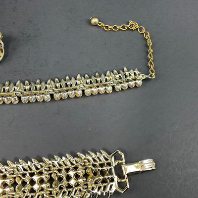 -151- COSTUME JEWELRY | BSK Vintage Wide Bracelet, Choker Necklace, & Earrings Set