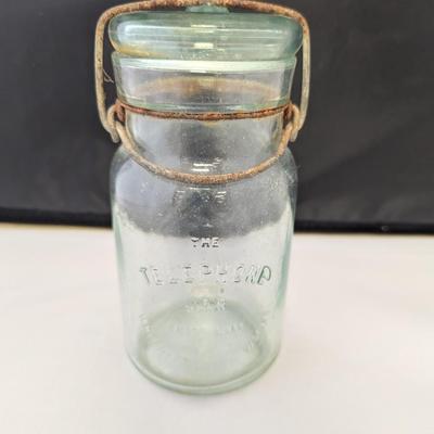Canning Jar Bail Wire Closure Embossed "Telephone"