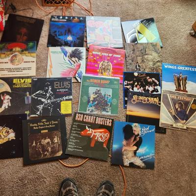Lot of 19 Record Albums Wings Rod Stewart Dave Mason Little river band Elvis Studio 54