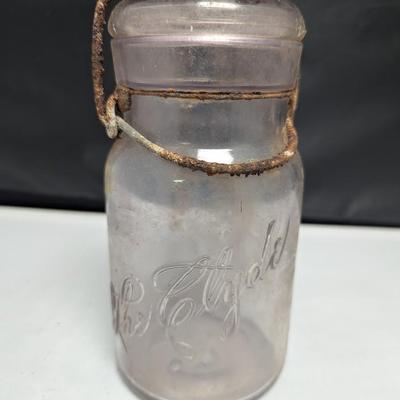 Vintage The Clyde Script Canning Jar