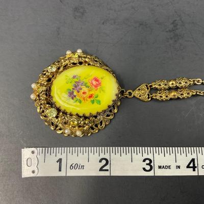 -155- COSTUME JEWELRY | Statement Pendant Flower Necklaces