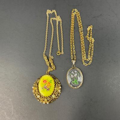 -155- COSTUME JEWELRY | Statement Pendant Flower Necklaces