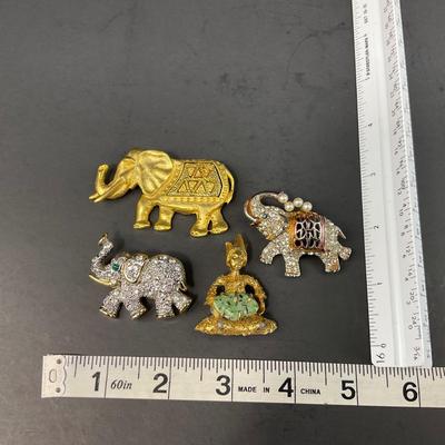 -161- PINS | Assorted Brooches Elephants | BSK Marked